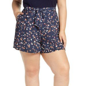 BP Floral Print Tied Shorts Plus Size